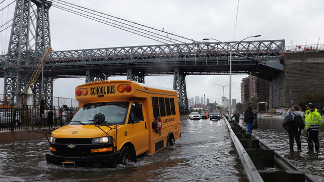 Dramatic flash flooding hits New York City